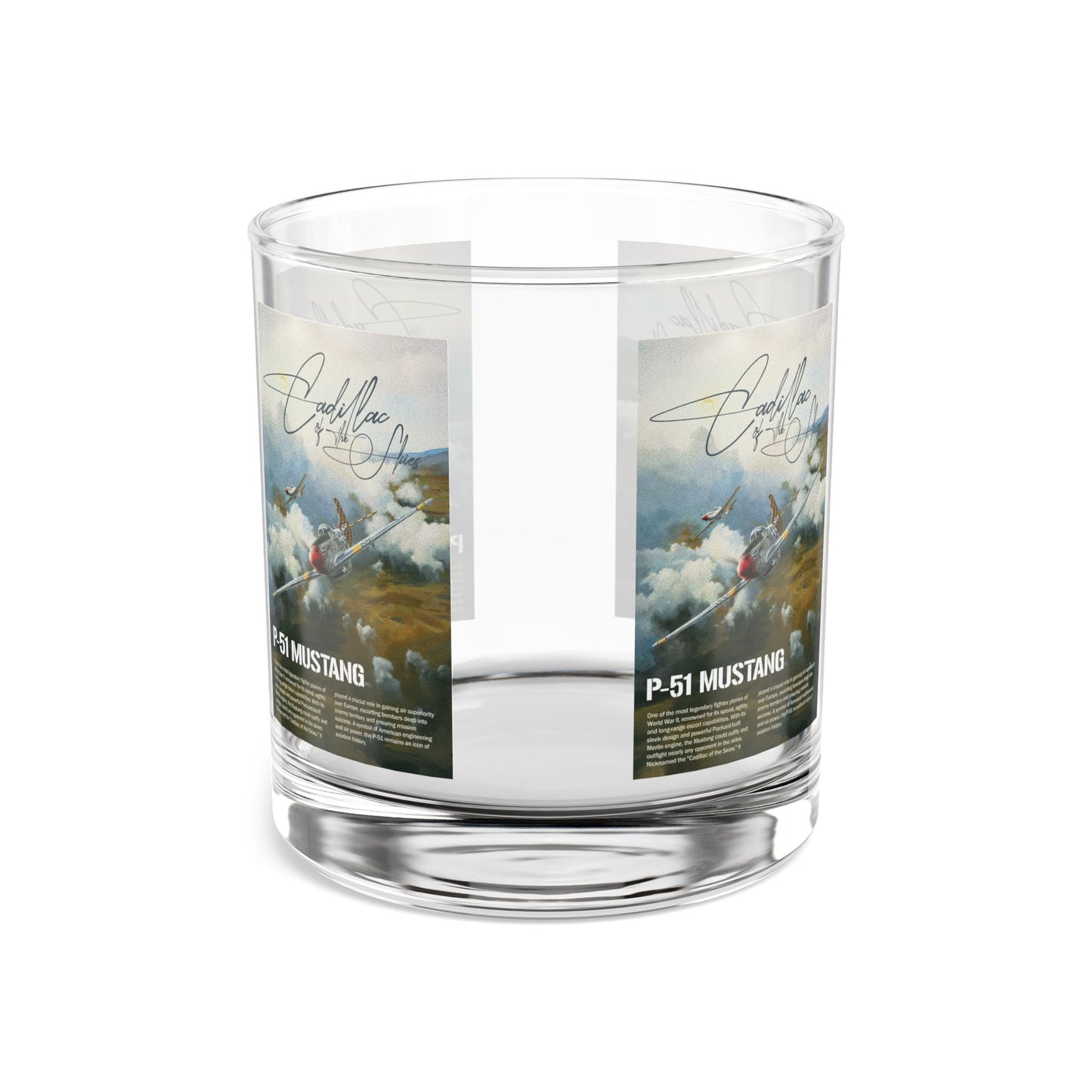 P-51 Mustang Rocks Glass